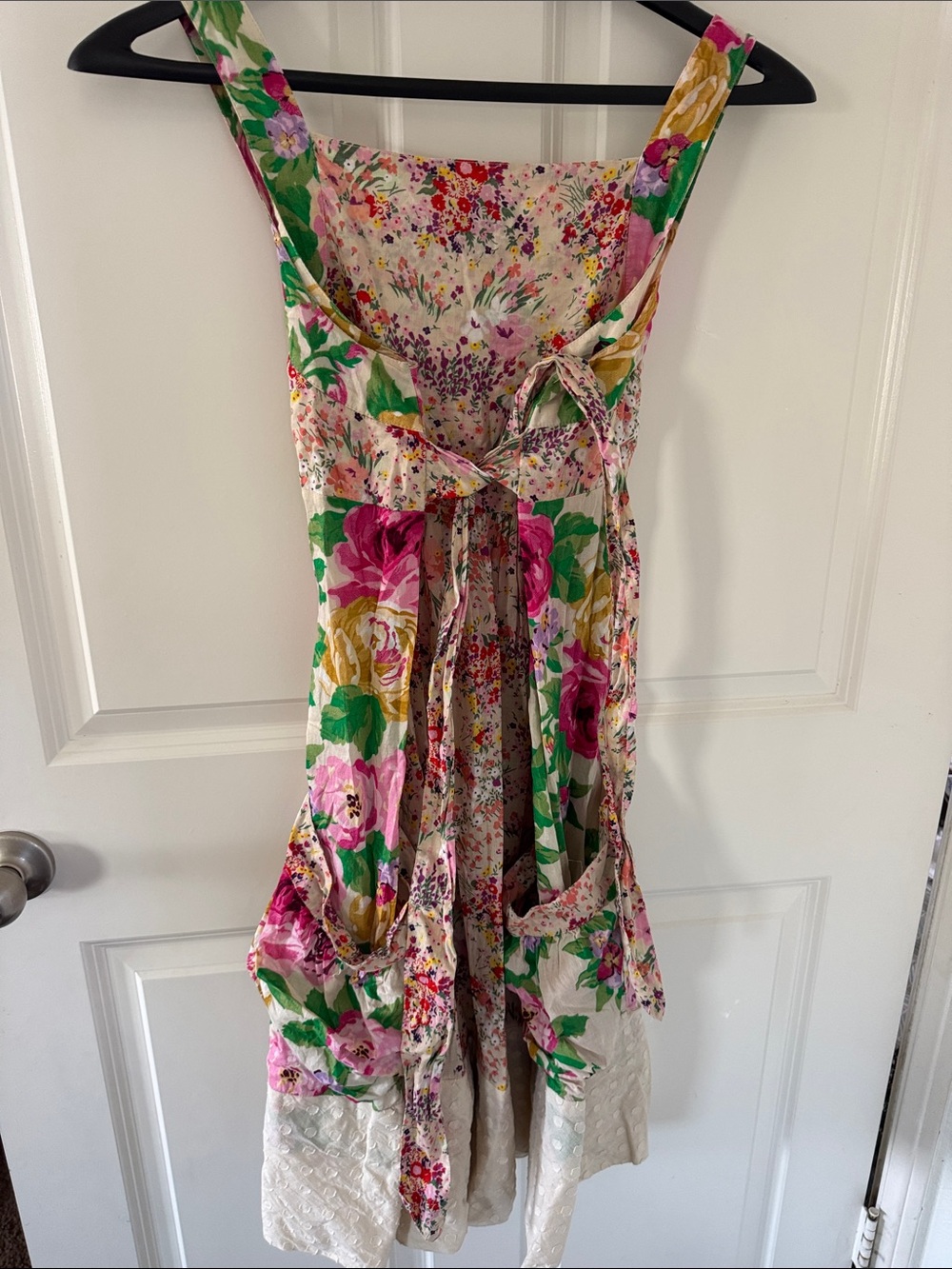 H&M The Garden Collection Sundress with Pink Floral Print and Green Leaves